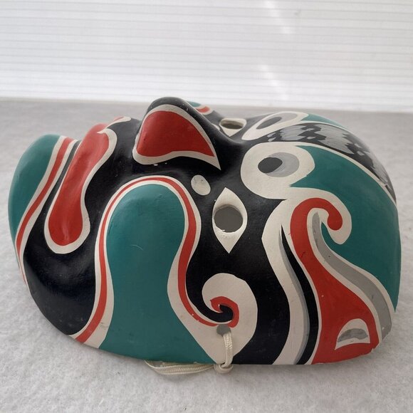 Masquerade Paper Mache Mask Hand Painted Peking Beijing Opera Green Red Chinese - Picture 4 of 14